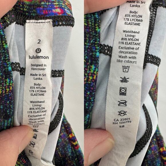 Lululemon Athletica Fast And Free Tight Tapestry Glitch Activewear Gym Size 2 - Picture 11 of 12